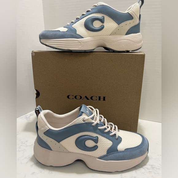 Coach Shoes - Coach Women's Blue and White Sneakers